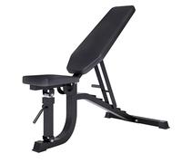 GORILLA SPORTS® Banc de Musculation - Inclinable, Charge Max. 500 kg, Réglable en 7 Positions, Complet du Corps, Noir - Banc d'Haltérophilie, Multifonction, Entrainement Complet, Abdominaux, Fitness