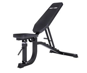 GORILLA SPORTS® Banc de Musculation - Inclinable, Charge Max. 500 kg, Réglable en 7 Positions, Complet du Corps, Noir - Banc d'Haltérophilie, Multifonction, Entrainement Complet, Abdominaux, Fitness