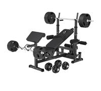 GORILLA SPORTS® Banc de Musculation - Multifonction, Set Haltères 100kg, avec Support de Barre, Butterfly, Charge Max 280kg - Banc d'Haltérophilie, pour Entraînement, Complet du Corps, Fitness, Gym
