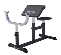 GORILLA SPORTS® Banc de Musculation pour Biceps - Réglable, Charge Max. 200 kg - Curl, Entraînement, Triceps, Preacher, Équipement de Fitness, Gym, Sport (Noir)