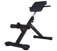 GORILLA SPORTS® Banc de Musculation pour Dos - Pliable, Réglable, Antidérapants, Charge Max. 120 kg, Noir/Blanc - Banc Abdominaux, Romain, Hyperextension, Gym, Musculation, Entraînement, Fitness
