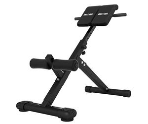 GORILLA SPORTS® Banc de Musculation pour Dos - Pliable, Réglable, Antidérapants, Charge Max. 120 kg, Noir/Blanc - Banc Abdominaux, Banc Romain, Hyperextension, Gym, Musculation, Entraînement, Fitness