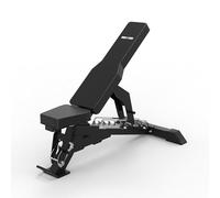 Gorilla Sports® Banc de Musculation Réglable - 9 Positions Dossier, 3 Niveaux Assise, Capacité 450 kg, Cadre Acier Revêtement Poudre, Noir