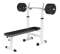 GORILLA SPORTS® Banc Musculation - Pliable, Réglable avec Support, Jeu de 38/70/100 kg, Robuste, Max 200kg, Noir/Blanc - Musculation Homme, Banc Pliable, Appareil, Home Gym, Sport, Machine