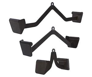 GORILLA SPORTS® Barre de Tirage - Individuel/Set de 3, Forme de V, LAT, Acier, Noir - Poignées pour Triceps, Biceps, Barres de Traction, Poulie, Câble Machine, Musculation, Entraînement, Fitness