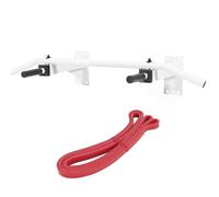 GORILLA SPORTS® Barre de Tractions Murale - Montage, avec 5 Poignées Antidérapante, Charge Max 350 kg, avec/sans Bande Résistance, Acier, Noir/Blanc - Multi-Grip Pull Up Bar, Barre de Fitness Fixation