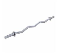 GORILLA SPORTS® Barre d'Haltère Curl - SZ, Longue 120 cm, Ø 30 mm, Chromée, Antidérapante, 2 Fermoirs Étoiles, Jusqu'à 180kg, Argent/Noir - EZ Barres, Barre Musculation, Haltérophilie, Équipement, Gym