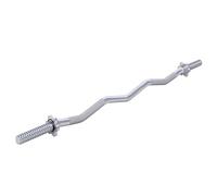 GORILLA SPORTS® Barre d'Haltère Curl - SZ, Longue 120 cm, Ø 30 mm, Chromée, Antidérapante, 2 Fermoirs Étoiles, Jusqu'à 180kg, Argent/Noir - EZ Barres, Barre Musculation, Haltérophilie, Équipement, Gym