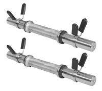 GORILLA SPORTS® Barre d'haltères Courte - Individuelle ou Lot de 2 - Diamètre : 30 mm - Longueur : 35 cm - Charge maximale : 100 kg - avec 2 Fermetures à Ressort - Antidérapantes - Moletées - en