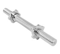 Gorilla Sports® Barre d'haltères Courte - Longueur : 35 cm - Poignée antidérapante - Diamètre : 30 mm - Charge maximale : 100 kg - avec 2 Fermetures en étoile - Moletée - Chromée, Argent - Barres