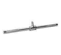 GORILLA SPORTS® Barre droite 50 cm, poignée pivotante, chromée, 200 kg | Prise moletée antidérapante Ø 2,5 cm, poids 2,5 kg, pour triceps, biceps, rowing et tirage à la poulie