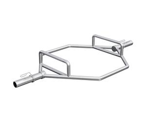 Gorilla Sports® Barre Hexagonale - Olympique, Ø 50mm, Capacité de Poids 270 kg, Acier Chromé - Trap Bar, Shrug Bar, Barre De Levage De Haltères, pour Squats, Deadlift, Haltérophilie, Gym, Domicile