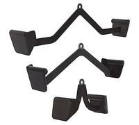 Gorilla Sports® Barre Tirage - Individuel/Set de 3, Forme V, LAT, Acier, Noir - Poignées pour Triceps, Biceps,Traction, Poulie, Câble Machine, Musculation, Entraînement, Fitness