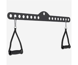 GORILLA SPORTS® Barre Tirage Lat - avec 2 Poignées, Mousqueton, Réglable, 60/75/100cm - Triceps Biceps, Machine à Câble, Traction, Musculation, Entraînement, Fitness, Gym