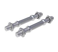 GORILLA SPORTS® Barres d’Haltères 35 cm, Lot de 2, Ø 30 mm, Argent/Noir | Acier Massif, Poignées Moletées, 4 Fermetures Étoile, Jusqu’à 100 kg; Paire d’Haltères pour Disques 30/31 mm, Musculation
