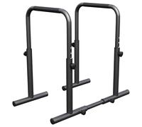 GORILLA SPORTS® Barres Parallèles Réglables 80-100 cm, Acier, 500 kg | Largeur réglable 40-60 cm, poignées antidérapantes, barre transversale, station dips, L-sit, tractions, sport maison