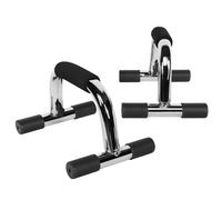 GORILLA SPORTS® Barres Push Up - Lot de 2, Poignées en Mousse Antidérapante, Charge Max. 150 kg, Chromé/Noir - Pompes, Parallettes, Musculation, Calisthenics, Fitness