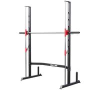 Gorilla Sports® Cage de Squat - Barre d'haltères Guidée, Adaptateur 50mm, Supports de Poids, 25mm, Max 300kg, Acier - Squat Rack, Barbell, Smith Machine, Multipresse, Musculation, Domicile, Fitness