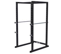 Gorilla Sports® Cage Musculation - Multifonction, 103x120x212cm, Acier, Rack de Traction, 15 Niveaux, Max 250kg - Appareil Musculation, Squat Rack, Cage Squat, Gym Equipment, Sport Maison (Noir)