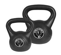 Gorilla Sports® Cement Kettlebell 2-20 kg individuel/set - Haltère à boule en plastique noir, F : set de 24 kg (8 kg + 16 kg).