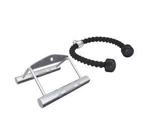 GORILLA SPORTS® Corde Triceps - avec Triangle de Tirage Parallèle, Chromé, Double Poignées, Antidérapantes, Max. 200kg - Corde de Traction, pour Biceps/Triceps, Musculation, Entraînement, Gym, Fitness