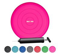 GORILLA SPORTS® Coussin d'Équilibre - avec Pompe, Diamètre 33cm, Antidérapant, Gonflable, PVC, Couleur au Choix - Fitness Materiel, Sport Maison, Pilates Accessoires, Yoga