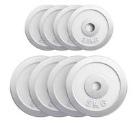 GORILLA SPORTS® Disque Haltere - Jeu de 4 x 2,5/4 x 5kg, Fonte, 30/31mm, Chromé - Disque Musculation, Poids Fonte, Poids Haltere