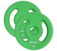 Gorilla Sports® Disque Poids - Néoprène, Lot de 2, 2x1/2/3/4/5kg Poids, Ø 30/31mm, Fonte - Ensemble Plaques d'Haltères, Musculation, Haltérophilie, Fitness, Gym