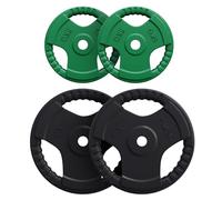 GORILLA SPORTS® Disques de musculation 1,25-30 kg, 30 mm, Tri-Grip