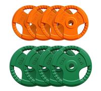 GORILLA SPORTS® Disques de musculation 1,25-30 kg, 30 mm, Tri-Grip
