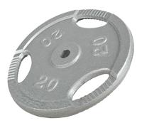 Gorilla Sports® Disques de Poids- 20kg, 30/31mm, Fonte, Argent - Disques d'Haltères, Ensemble de Plaques, Musculation, Fitness, Gym
