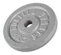 Gorilla Sports® Disques de Poids - Individuel, 5kg, en Fonte, Ø 30mm, Argent - Disques d'Haltères, Musculation, Haltérophilie