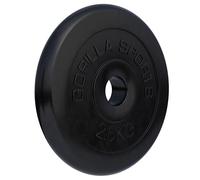 Gorilla Sports® Disques de Poids - Individuel/Ensemble, 1,25kg, 2kg, 2,5kg, 5kg, 10kg, 15kg, 20kg, 25kg, 27,5kg, 30kg, Ø 30/31mm, Noir - Disques d'Haltères, pour Musculation, Fitness, Domicile, Gym