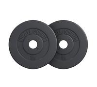 GORILLA SPORTS® Disques de poids olympiques 1,25-15 kg, 50/51 mm, plastique | À l’unité ou en set, ciment haute densité et revêtement plastique silencieux; disques d’haltères, musculation, fitness