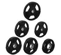 GORILLA SPORTS® Disques de Poids - Olympiques, 1,25kg, 2,5kg, 5kg, 10kg, 15kg, 20kg, 25kg Poids, Ø 50mm, Plastique, Noir - Disques d'Haltères, Ensemble de Plaques, Musculation, Fitness, Haltérophilie