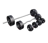 GORILLA SPORTS® Ensemble d’haltères 100 kg, barres 170/120 cm, 2 haltères