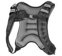 GORILLA SPORTS® Gilet lesté X-style 5/8/10 kg, taille unique, réglable | Avec poche arrière et fermeture à clic pour jogging, musculation et fitness; veste lestée, force, endurance, homme et femme