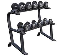 GORILLA SPORTS® Haltères 2,5-35 kg, Set 90 kg avec Rack, Fonte Caoutchoutée