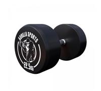 Gorilla Sports® Haltères - Poids de 22,5 kg, Individuel, Fonte Caoutchouc, Chromé, Antidérapante - Haltères Courts, Dumbbell
