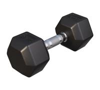 GORILLA SPORTS Hexagon Haltères courts, poids 2 à 50 kg, avec/sans étagère, fonte caoutchoutée, antidérapante, poignée moletée, chromée, noire, haltères hexagonales, Dumbbell, musculation, fitness