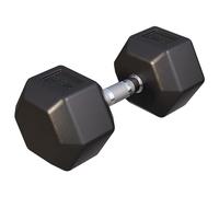 GORILLA SPORTS Hexagon Haltères courts, poids 2 à 50 kg, avec/sans étagère, fonte caoutchoutée, antidérapante, poignée moletée, chromée, noire, haltères hexagonales, Dumbbell, musculation, fitness