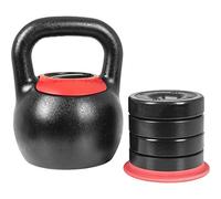 GORILLA SPORTS® Kettlebell Réglable - 16 kg / 24 kg, avec 4 Plaque de Poids et Charge Variable, en Fonte - Haltère à Boule, Poid Russe, pour Musculation, Entraînement, Exercice, Fitness, Gym, Domicile