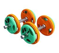 GORILLA SPORTS® Kit Haltères - 20 kg, Plaque en Caoutchouc, 30/31 mm, collier étoile/collier à ressort - Dumbbell Set, Poids Musculation, Sport Maison, Fitness Materiel