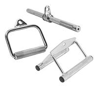 GORILLA SPORTS® Lot 3 Poignées Tirage - Barre pour Triceps et Biceps, Triangle Traction, Poignée Courte - Musculation, Fitness, Gym