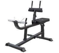 Gorilla Sports® Machine à Mollets, Réglable 5 Niveaux, 30/50 mm, 300 kg | Siège et Coussinets Rembourrés, Levier de Sécurité, Pieds Antidérapants; Presse à Mollets, Appareil Jambes et Cuisses