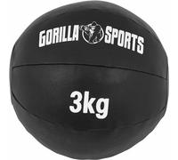 Gorilla Sports® Medecine Ball - Individuel/Ensemble 1/2/3/4/5/6/ 7/8/9/10kg Poids, Ø 29 cm, Antidérapante, Noir - Slam Ball, Balles de Poids, pour Fitness, Musculation, Gym
