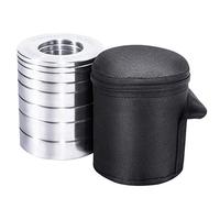 GORILLA SPORTS® Mini Disques 5 kg en Acier Chromé avec housse | Pour barres de 50 mm, poignées intégrées, inserts en caoutchouc et housse zippée; musculation, fitness, gym et sport