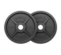 Gorilla Sports® Poids Musculation - Jeu de Disque Olympique 30 kg, Ø 50/51 mm, Disque en Fonte, Bords Arrondis - Haltere Musculation, Sport Maison, Accessoire