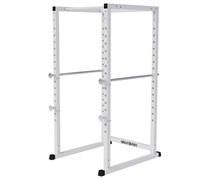 Gorilla Sports Power Rack - Barre de Traction réglable sur 15 Positions - Support pour haltères - pour la Maison, la Musculation, Le Fitness, la Musculation - Blanc