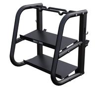 GORILLA SPORTS® Rack de rangement multifonction, 2 niveaux, max. 300 kg | Acier stable, dimensions 52 x 68,5 x 62 cm, poids 13 kg, pour haltères, barres, kettlebells et autres équipements de fitness